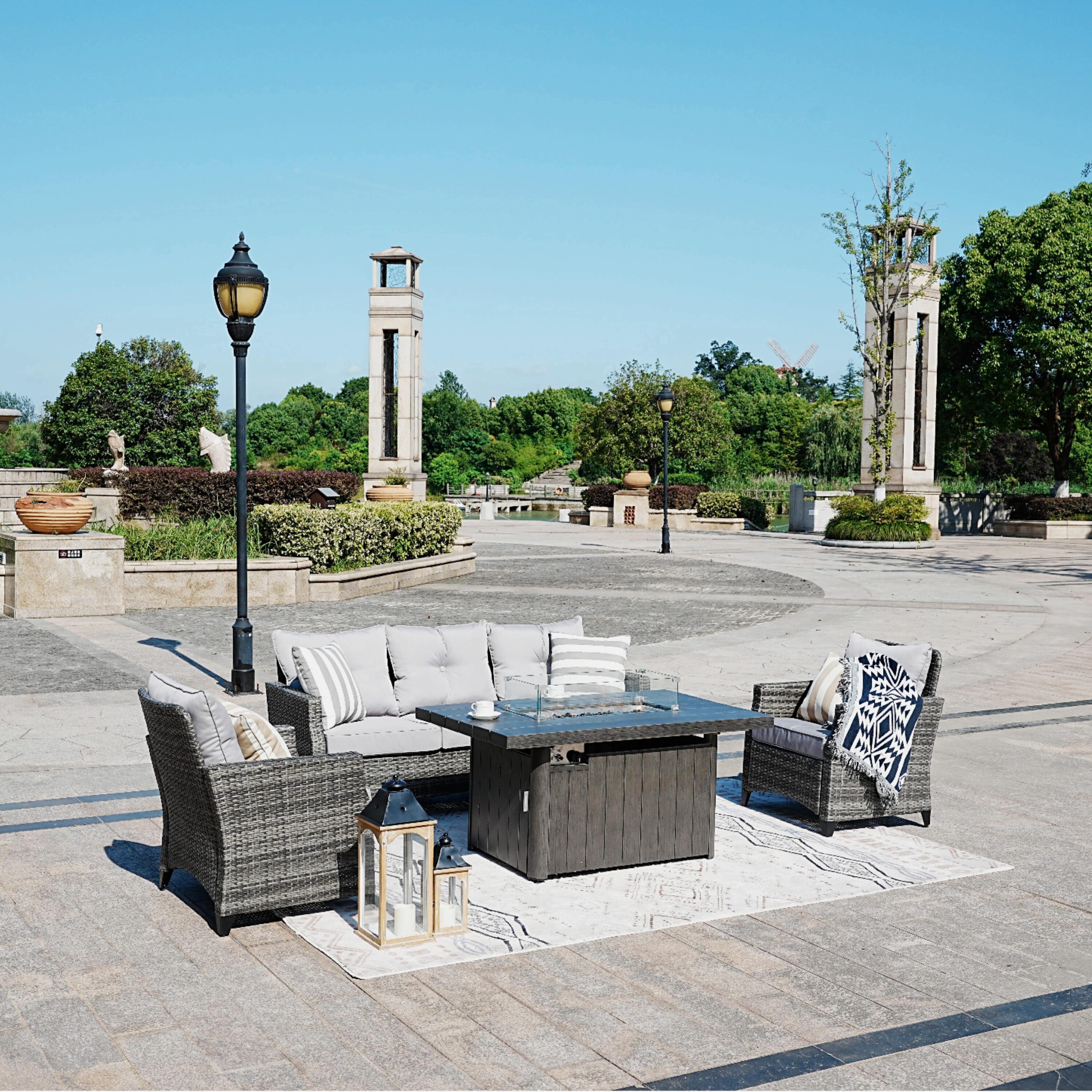 Direct Wicker DWG-1802P&2334TA-GR Patio-Conversation-Sets - View #3