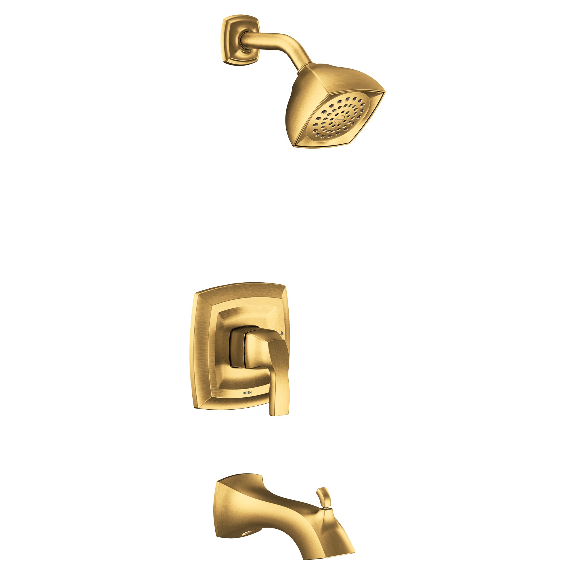 Moen UT2693EPBG Voss Brushed Gold 1-handle Single function 4.0625-Inches Square Shower Faucet