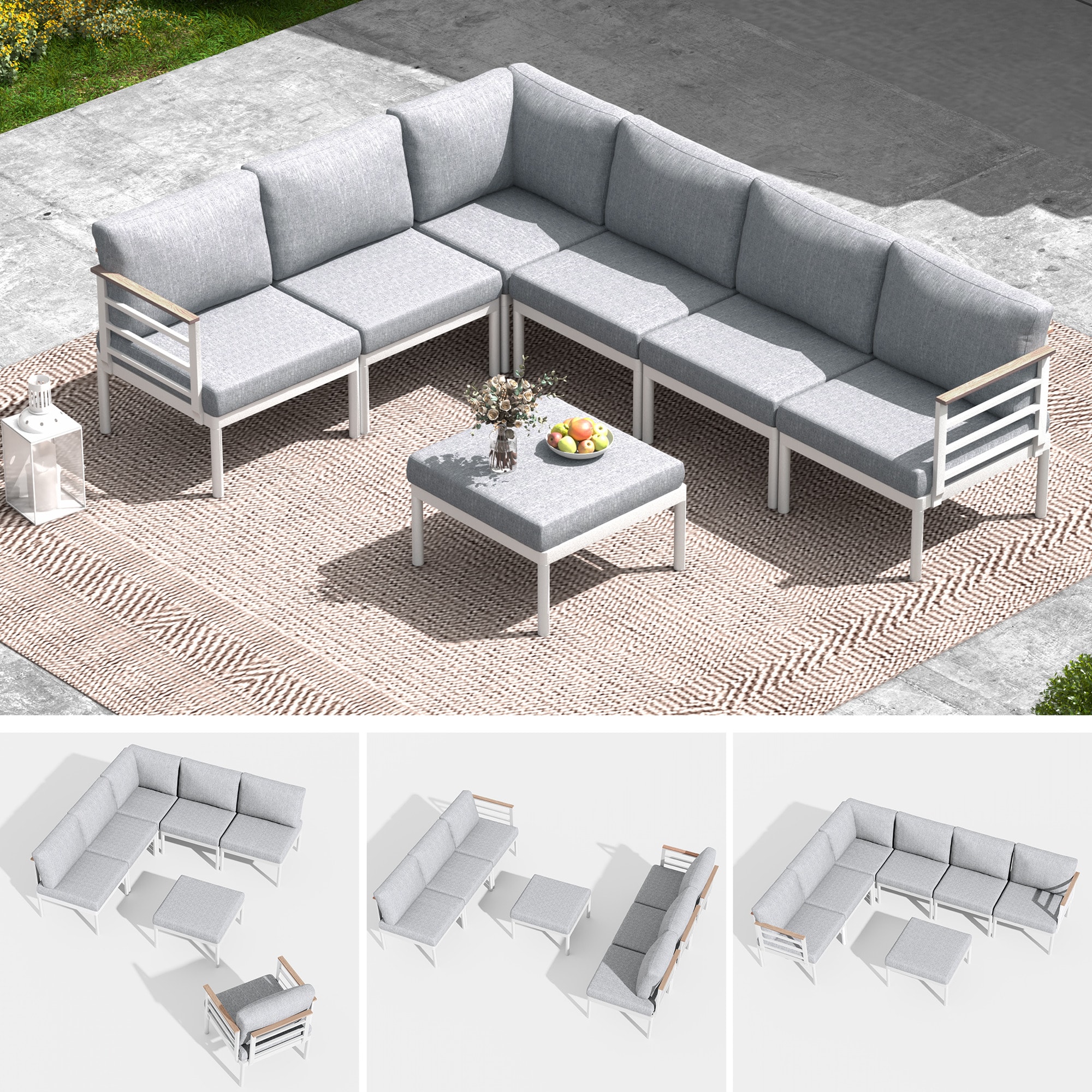 Crestlive Products CL-SF009LGY-7 Patio-Sofas-Daybeds - View #2