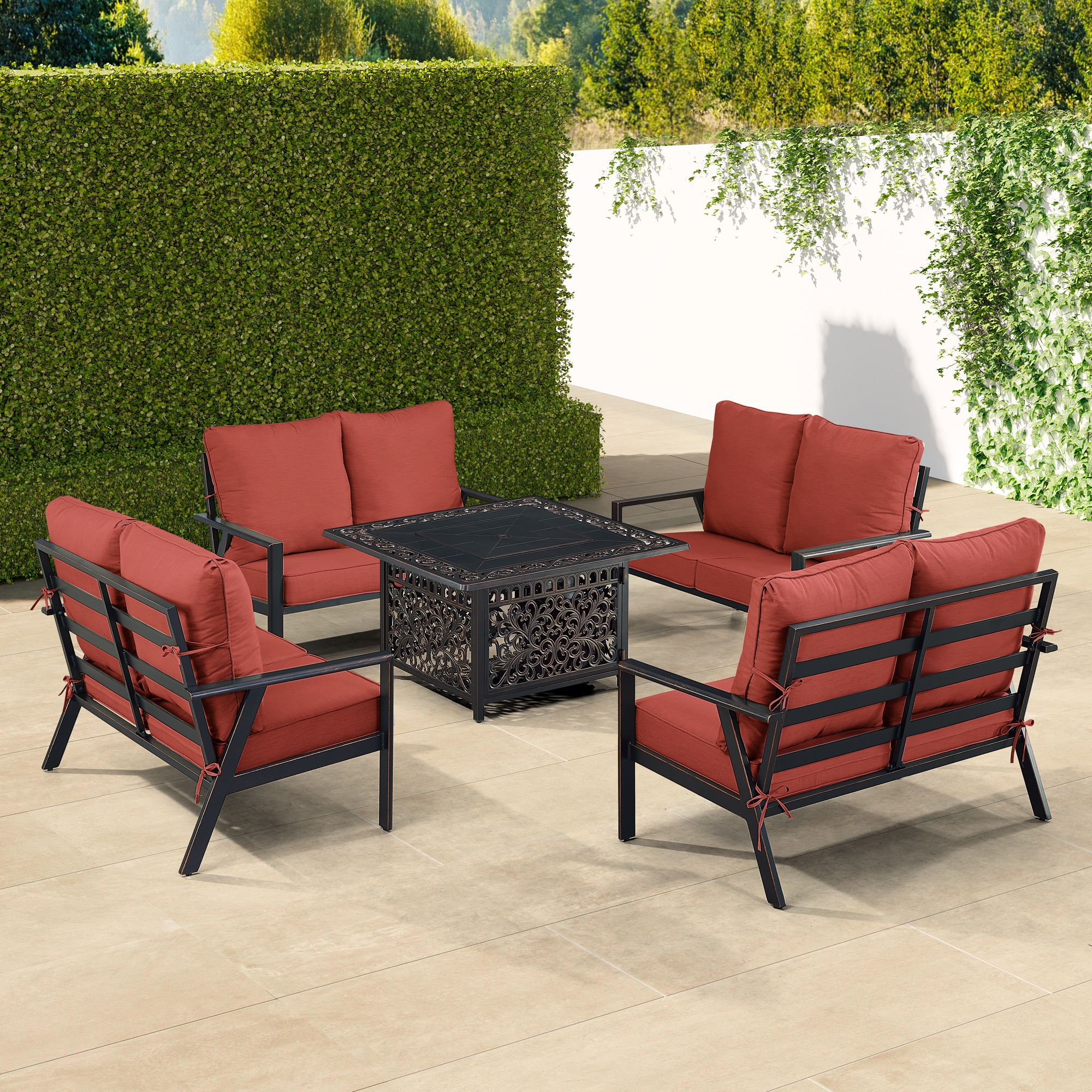 Oakland Living LUX4LSMAYANRDCUA Patio-Conversation-Sets - View #3