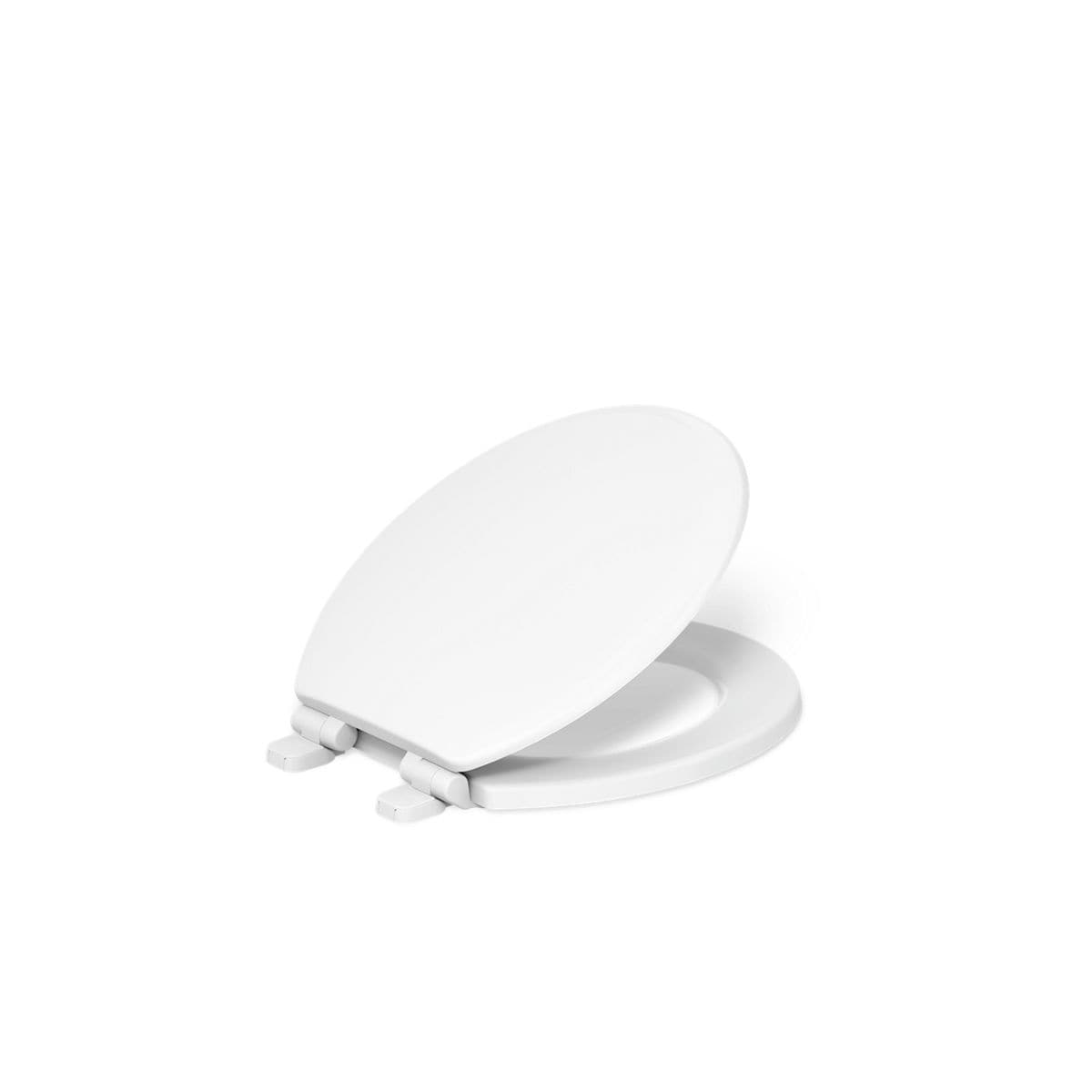 KOHLER Ridgewood Wood White Round Soft Close Toilet Seat #20455-0