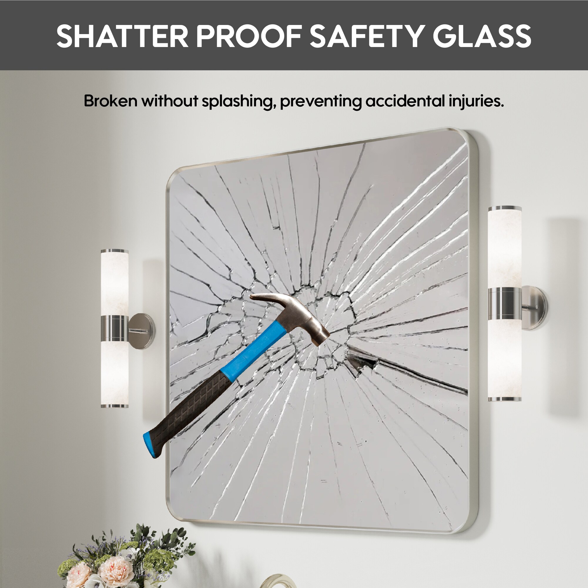 WELLFOR BTZ8039CA Framed-Bath-Mirrors - View #6