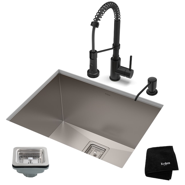 Kraus Pax Rectangular Undermount Stainless Steel Laundry Utility Sink, Silver