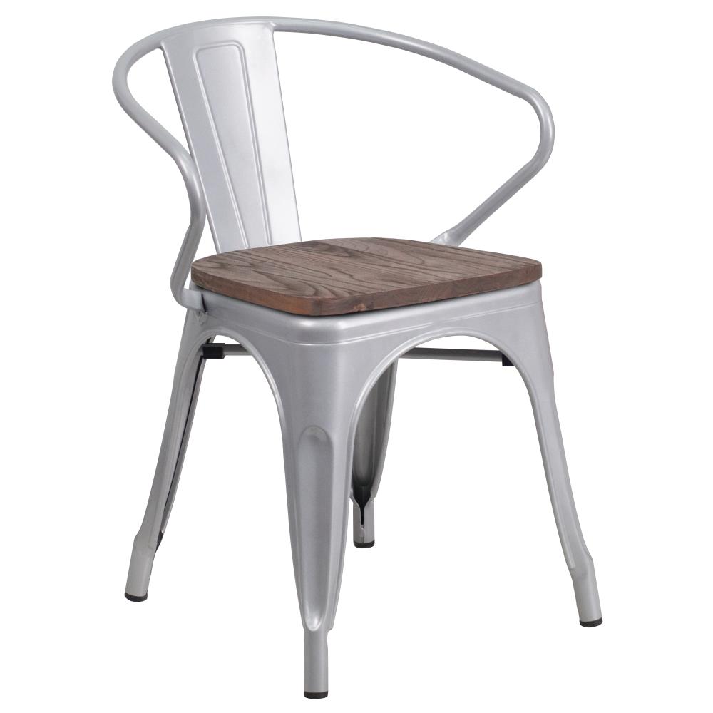 Flash Furniture Contemporary/Modern Dining Arm Chair (Metal Frame) in