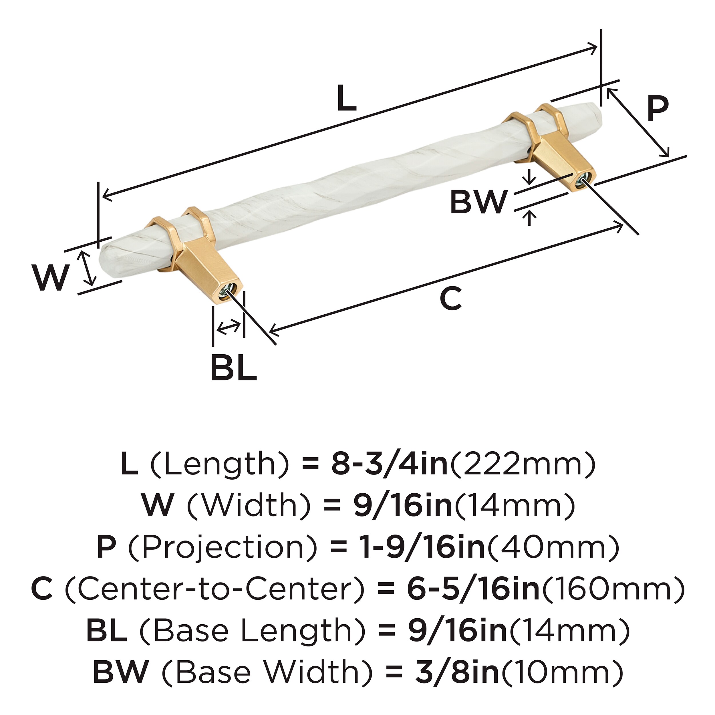Amerock BP36650MWCZ Cabinet-Pulls - View #3