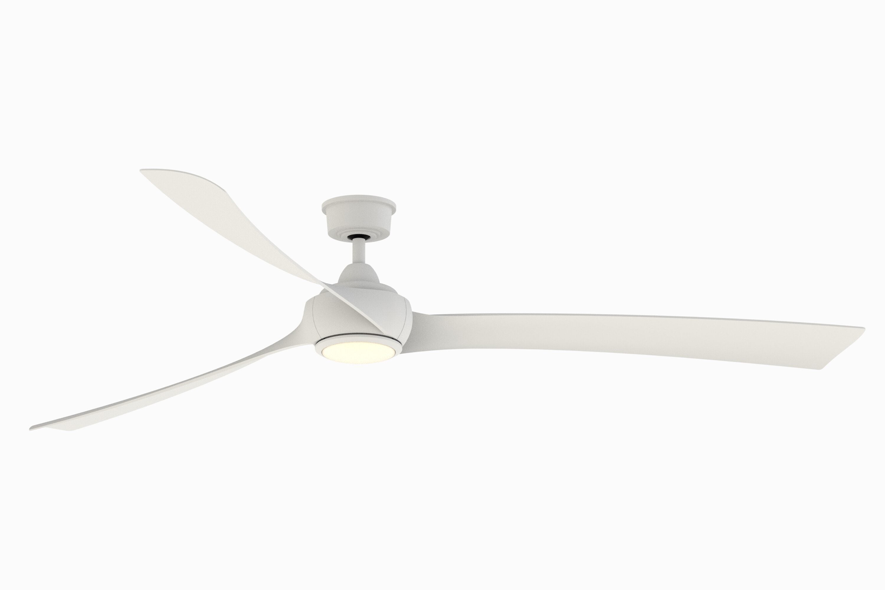 Fanimation FPD8531MW-84WW-LK Wrap Custom 84-in Matte White Color-changing Integrated LED Indoor/Outdoor Smart Ceiling Fan with Light and Remote (3-Blade)