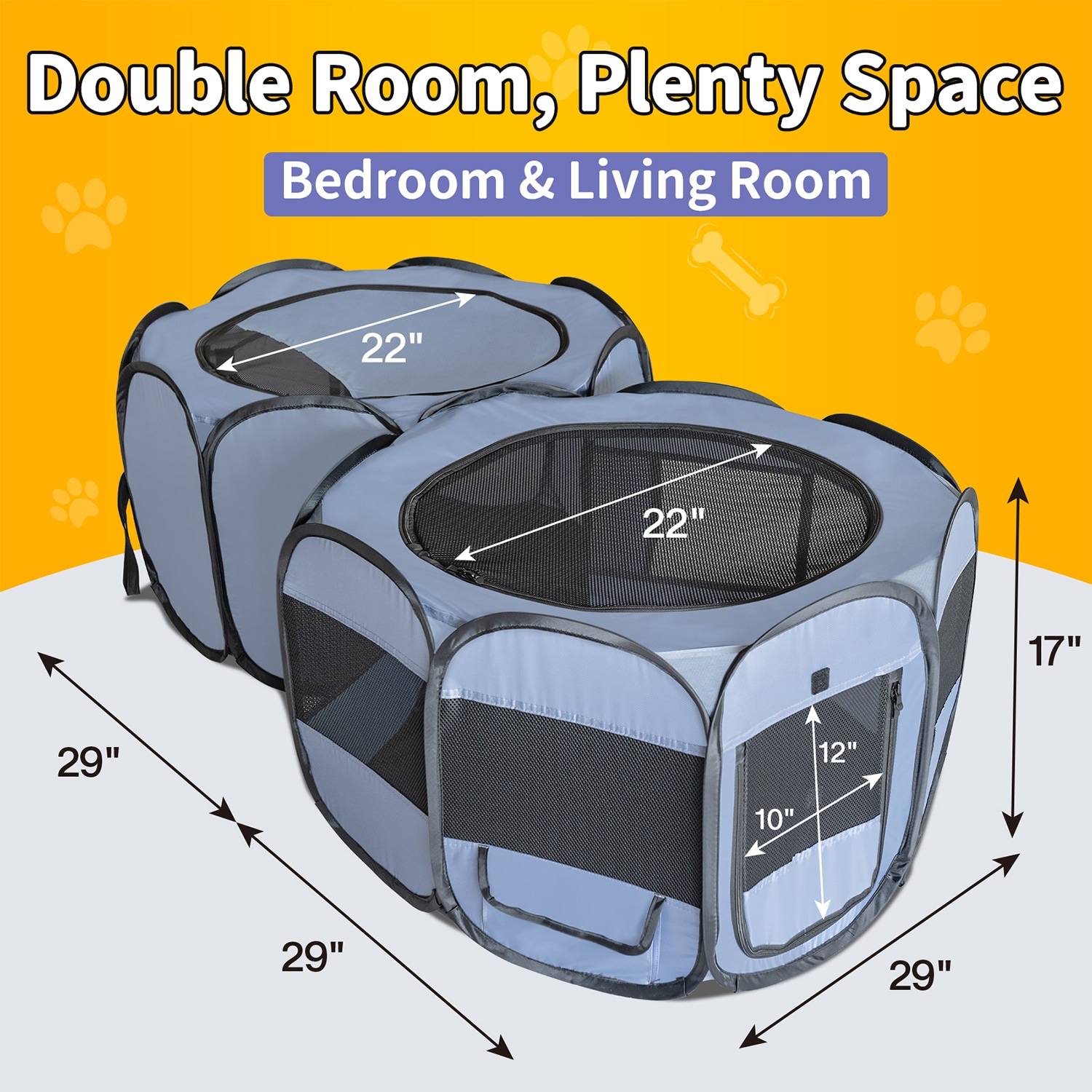 Alvantor 17-in Gray Plastic Indoor/Outdoor Playpen In The Dog Pens ...