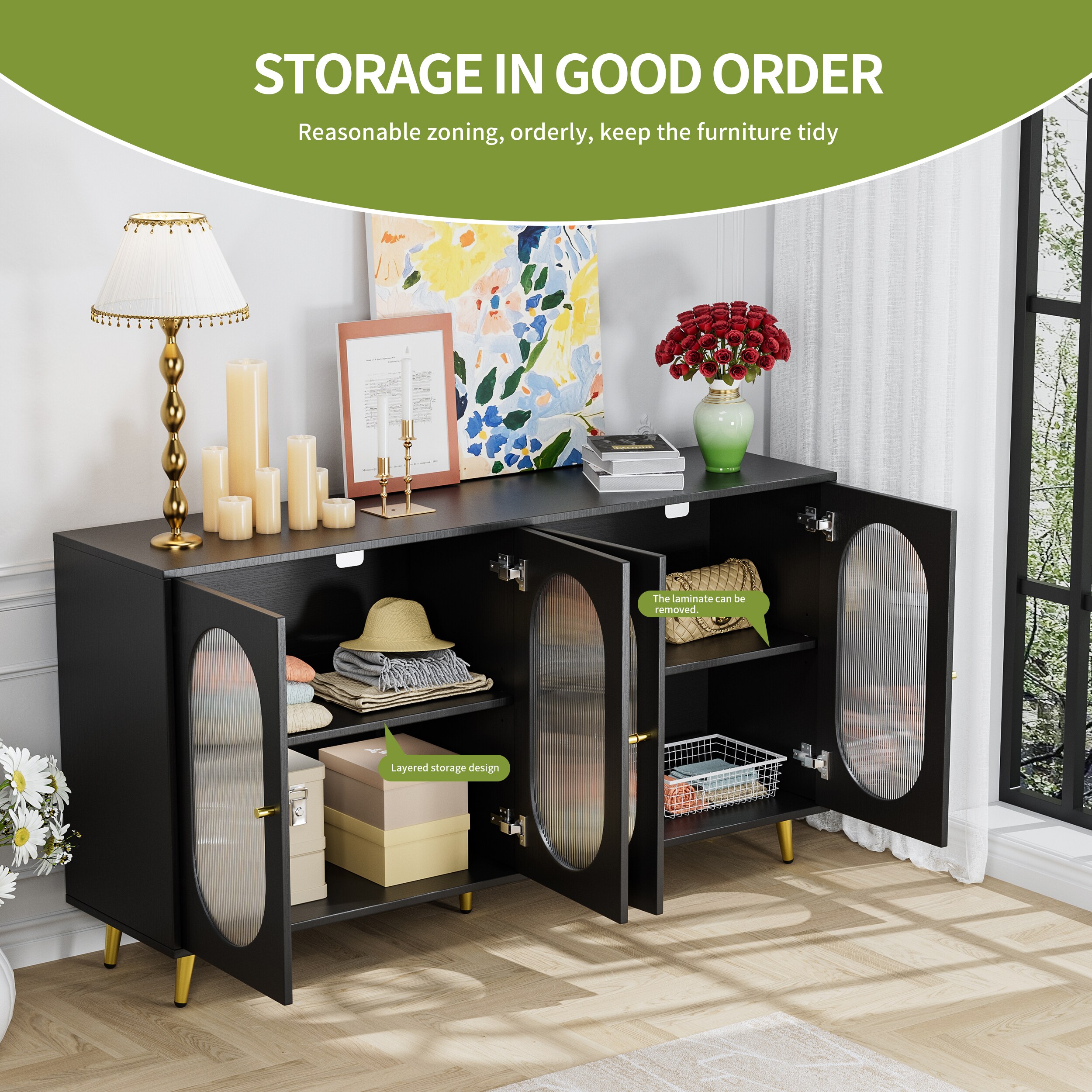 Mondawe MO-JH-006-BL Dining-Kitchen-Storarge - View #3