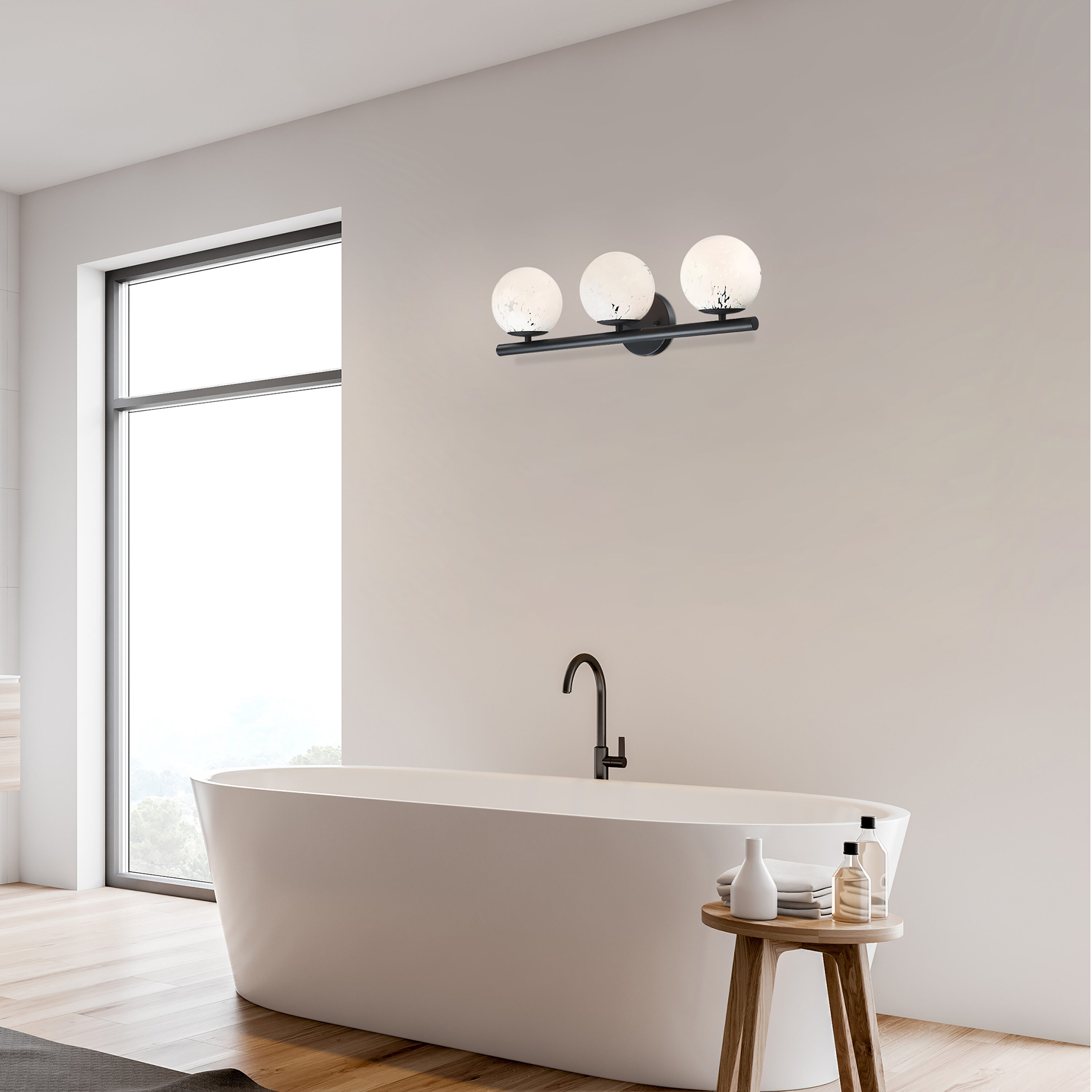 Designers Fountain D252C-3B-AG-MB Crown Heights 25-in 3 -Light Matte Black Transitional Vanity light