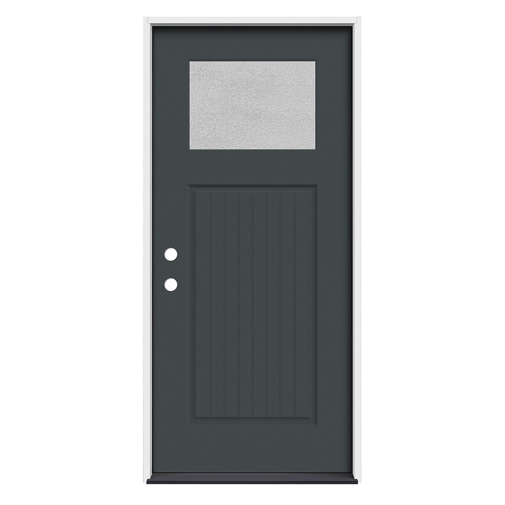 RELIABILT ABS614847 36-in x 80-in x 4-5/8-in Fiberglass Craftsman Right-hand inswing Marine Painted Prehung Front Door Insulating core