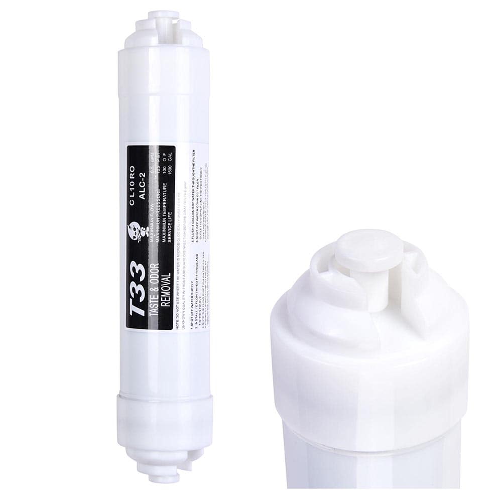 Yescom 06WFT001-IGC-LO Inline T33 GAC Coconut Shell Water Filter Replacement for Reverse Osmosis System