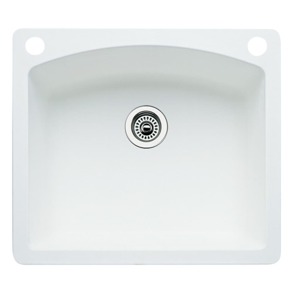 BLANCO 440211-2 Diamond Dual-mount 25.0-Inches x 22.0-Inches White Granite Single bowl 2-Hole Kitchen Sink