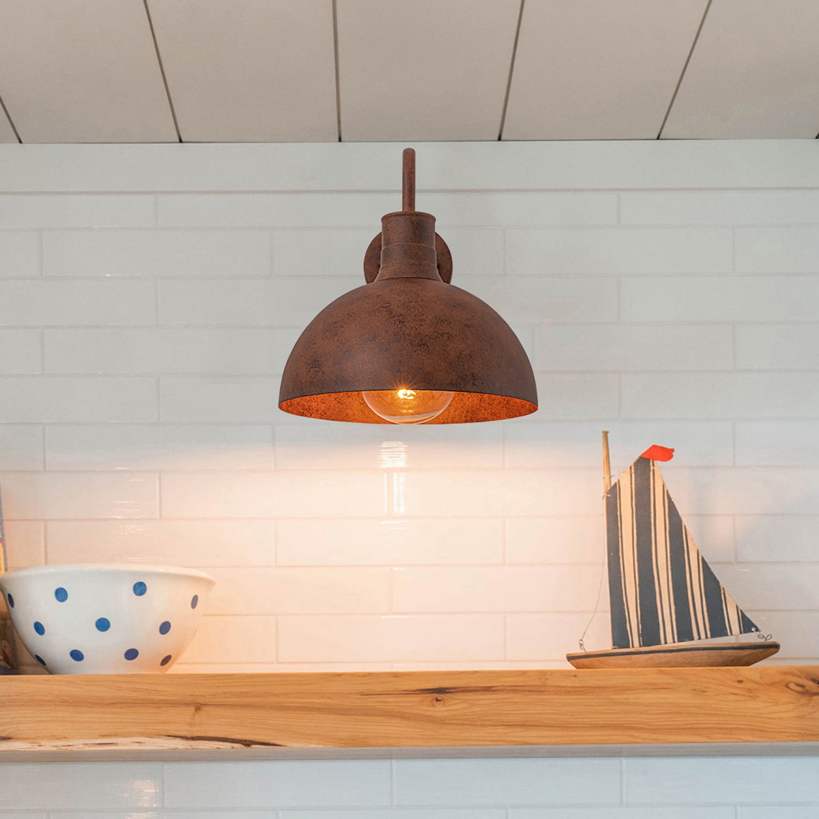 LLHZSY CL-1081163 11.82-in W 1 -Light Antique Bronze Farmhouse Wall Sconce