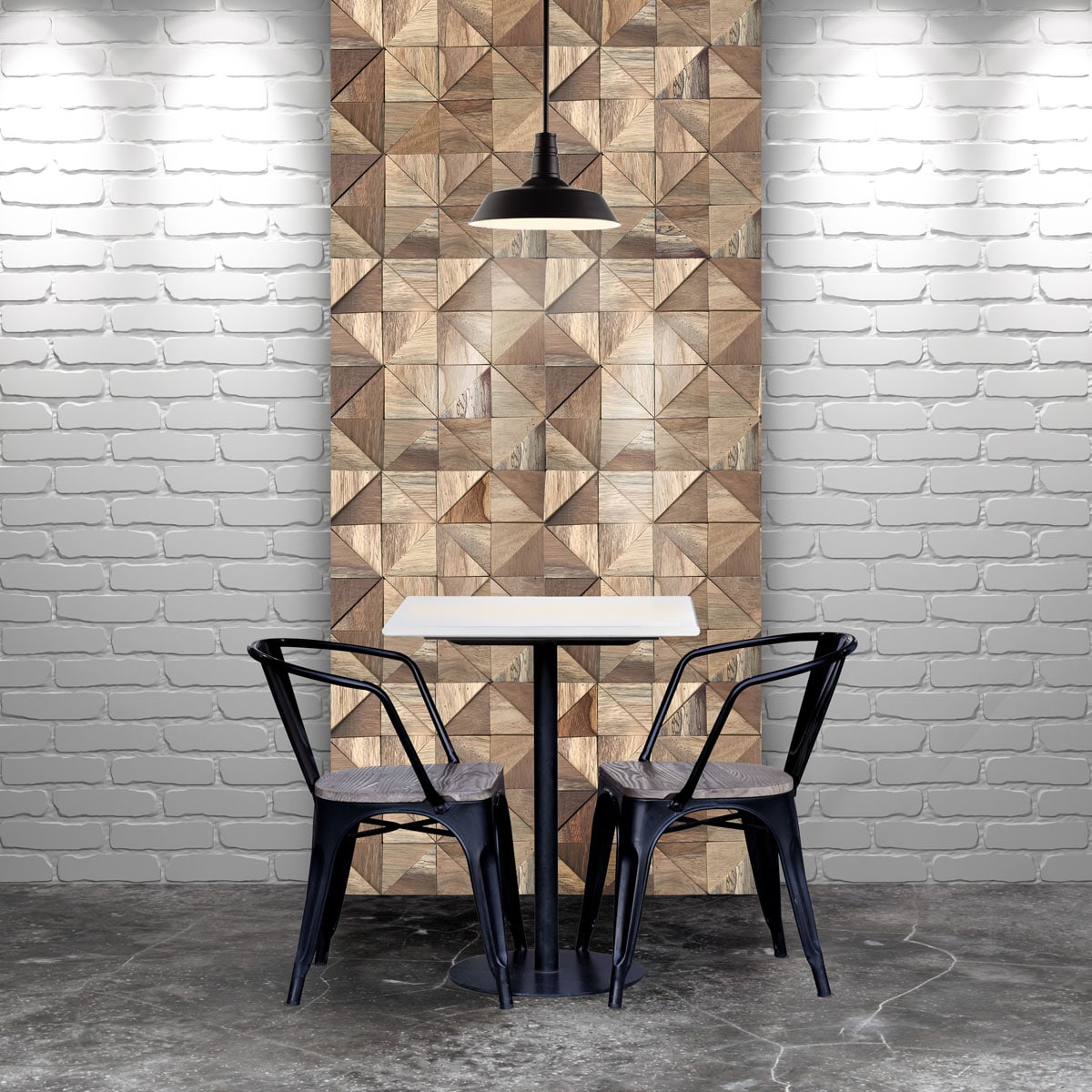 Natural Reclaimed Boat Wood Mosaic Wall Tile Panel