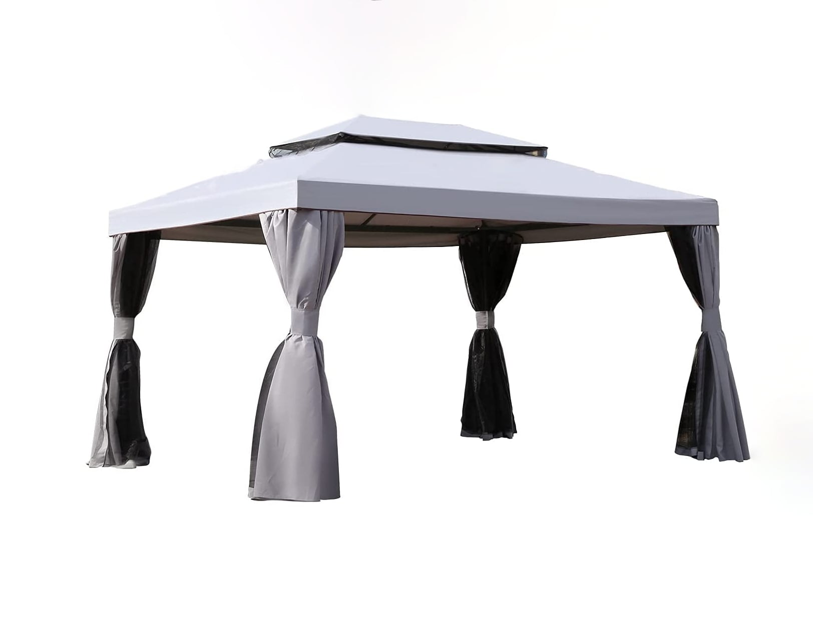 BANSA ROSE BLZY041718 13-ft x 10-ft gazebo Gray with Soft Top Roof (Screen Included)