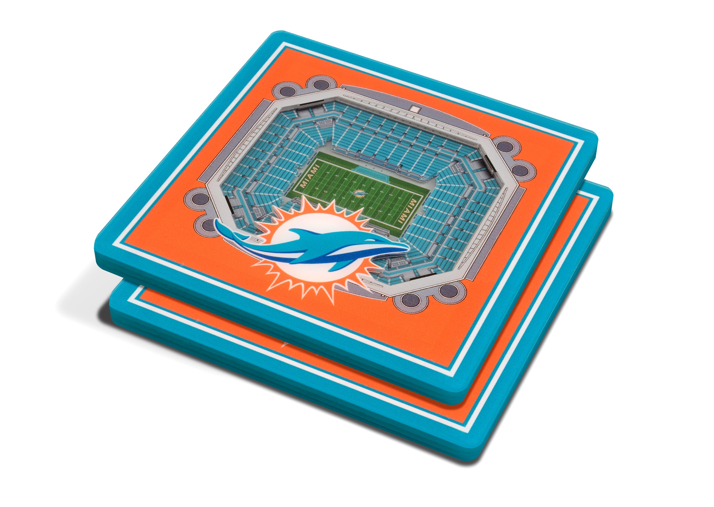 Official Licensed - NFL Miami Dolphins 3d Auto Metal Color Emblem