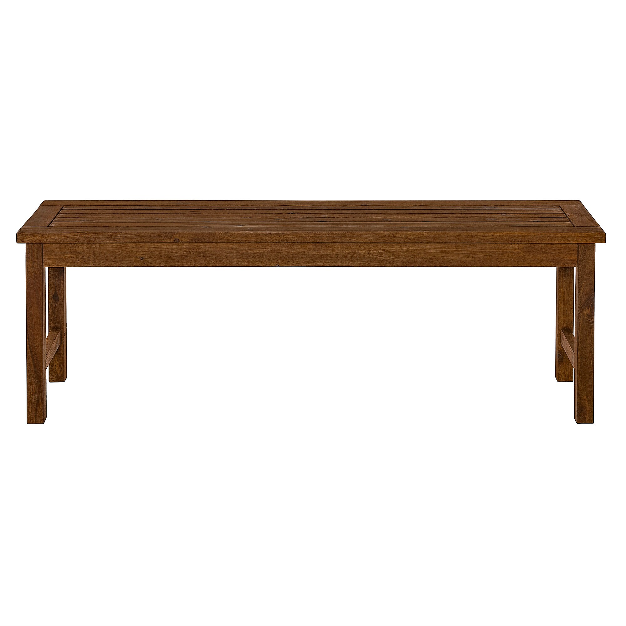 Walker Edison 53-in W X 17-in H Dark Brown Acacia Traditional Bench In ...