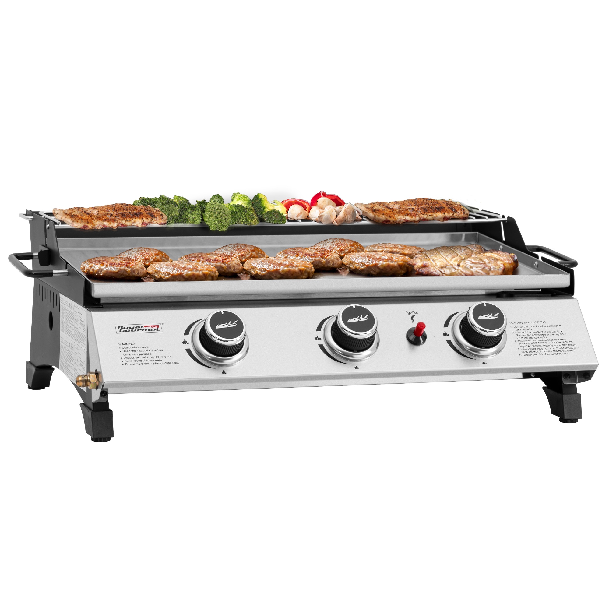 Royal Gourmet PD1303S 428-Sq. in Silver Portable Liquid propane Grill