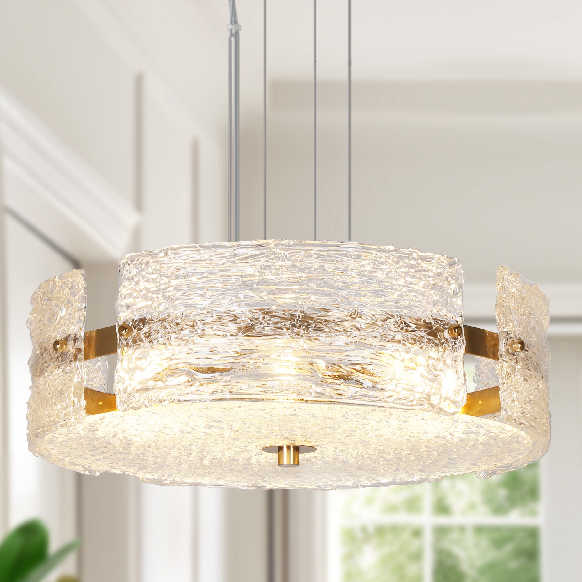 Uolfin 7FQBBB-LWS242C6-Z8 4 -Light Polished Gold Modern/contemporary For Use in Bedrooms, Dining Rooms, Foyers, Kitchens, Living Rooms Chandelier