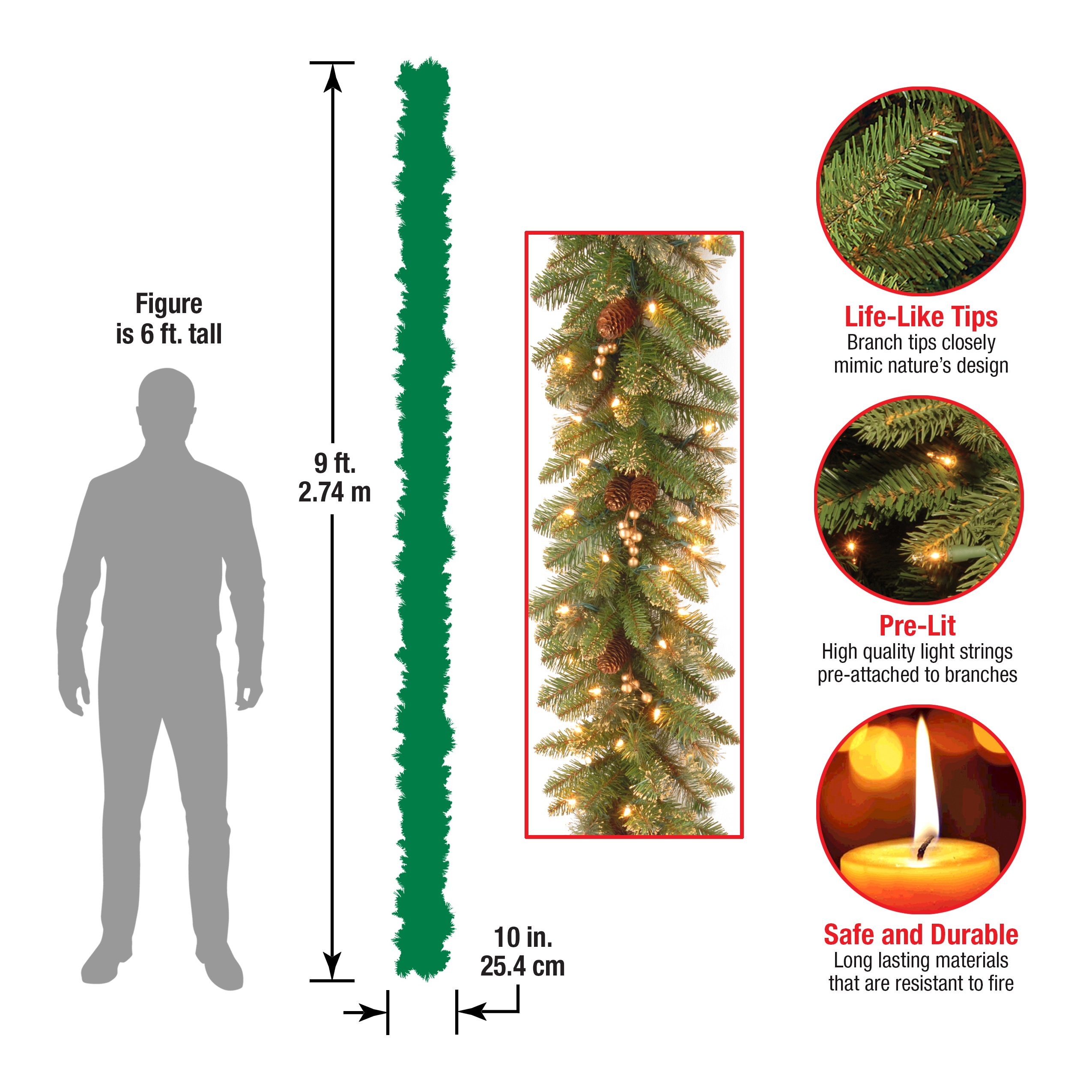 National Tree Company GPG3-341-9A Artificial-Christmas-Garland - View #5