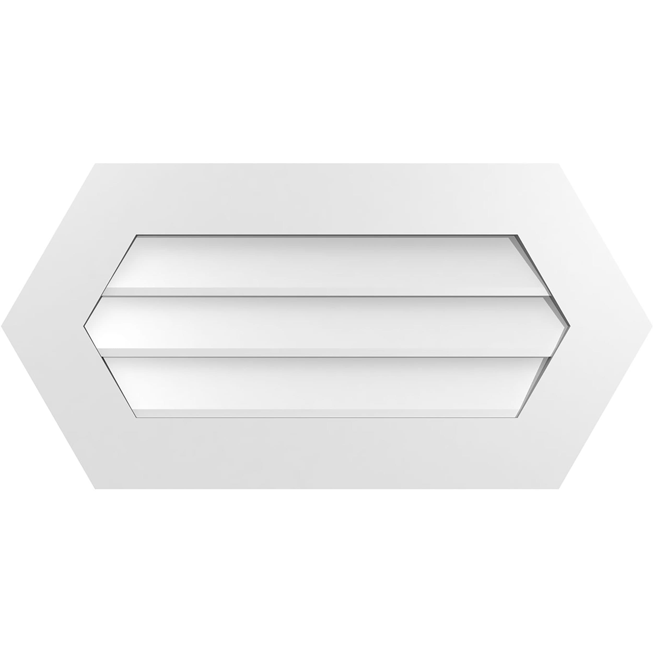 Ekena Millwork GVPHP32X1601SN 32-Inches x 16-Inches Off-white Peaked PVC Gable Louver Vent