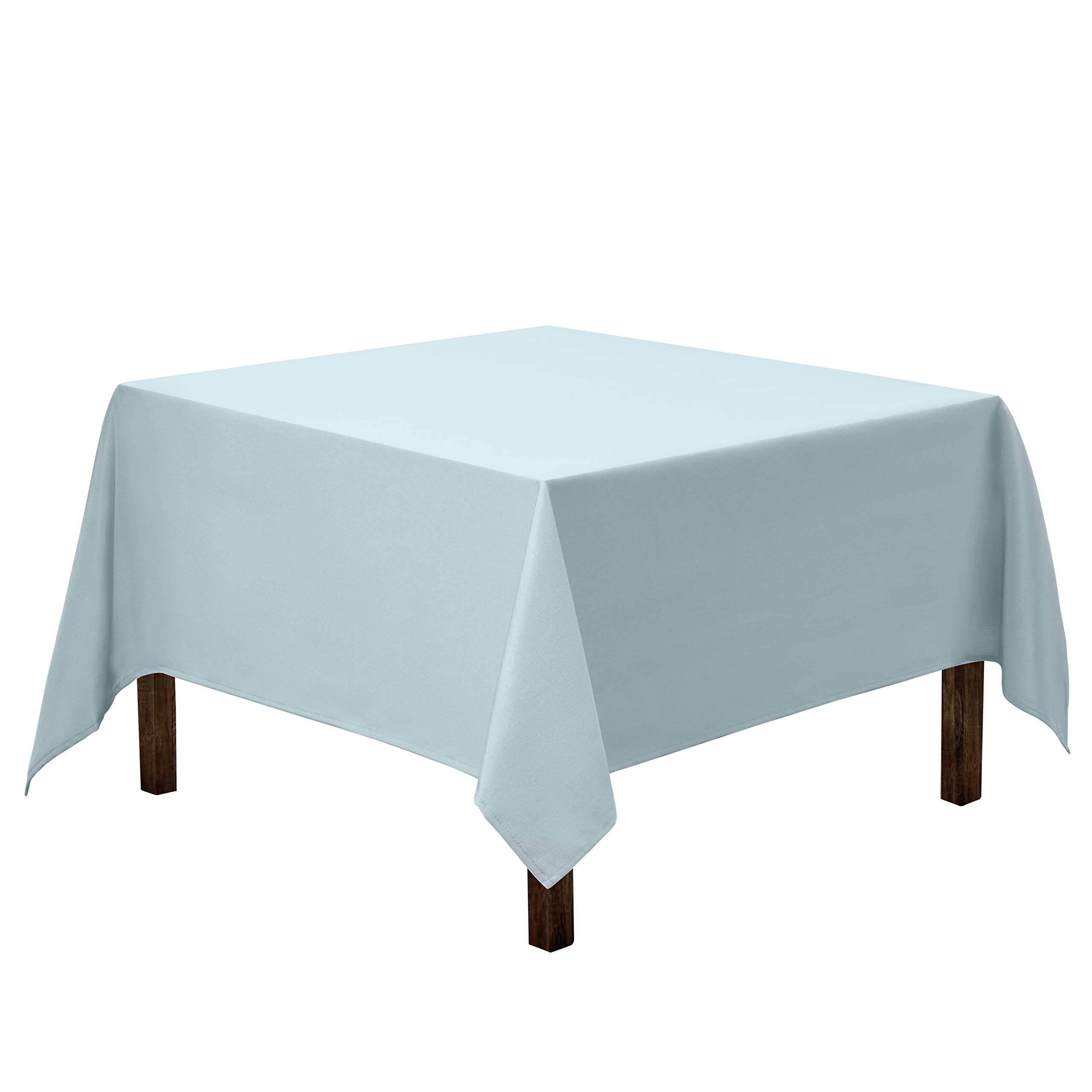 Gee Di Moda  Square Tablecloth - 70 x 70 Inch Baby Blue Square Table Cloth - Heavy Duty Washable Fabric - for Buffet Table Holiday Party Dinner Wedding and Baby Shower