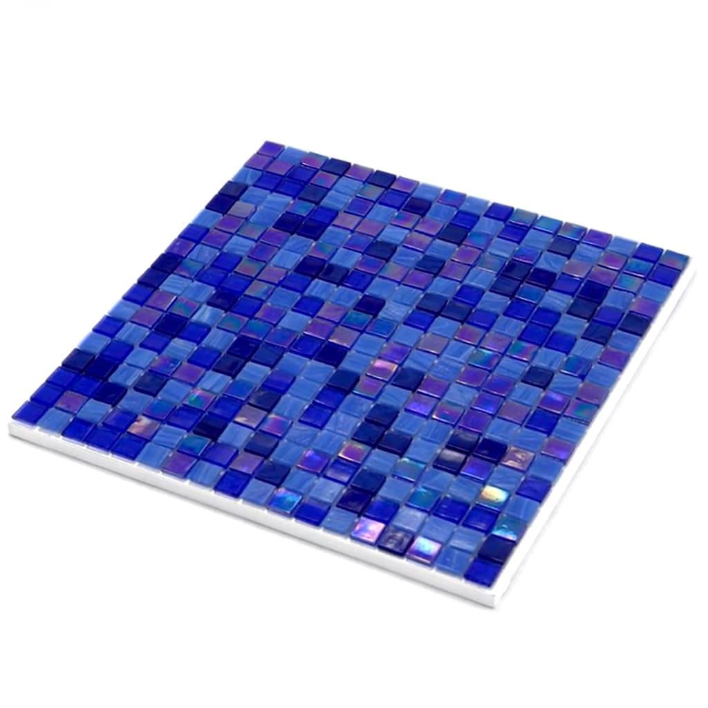 Mingles 11.6" x 11.6" Glossy Blue Glass Mosaic Tile