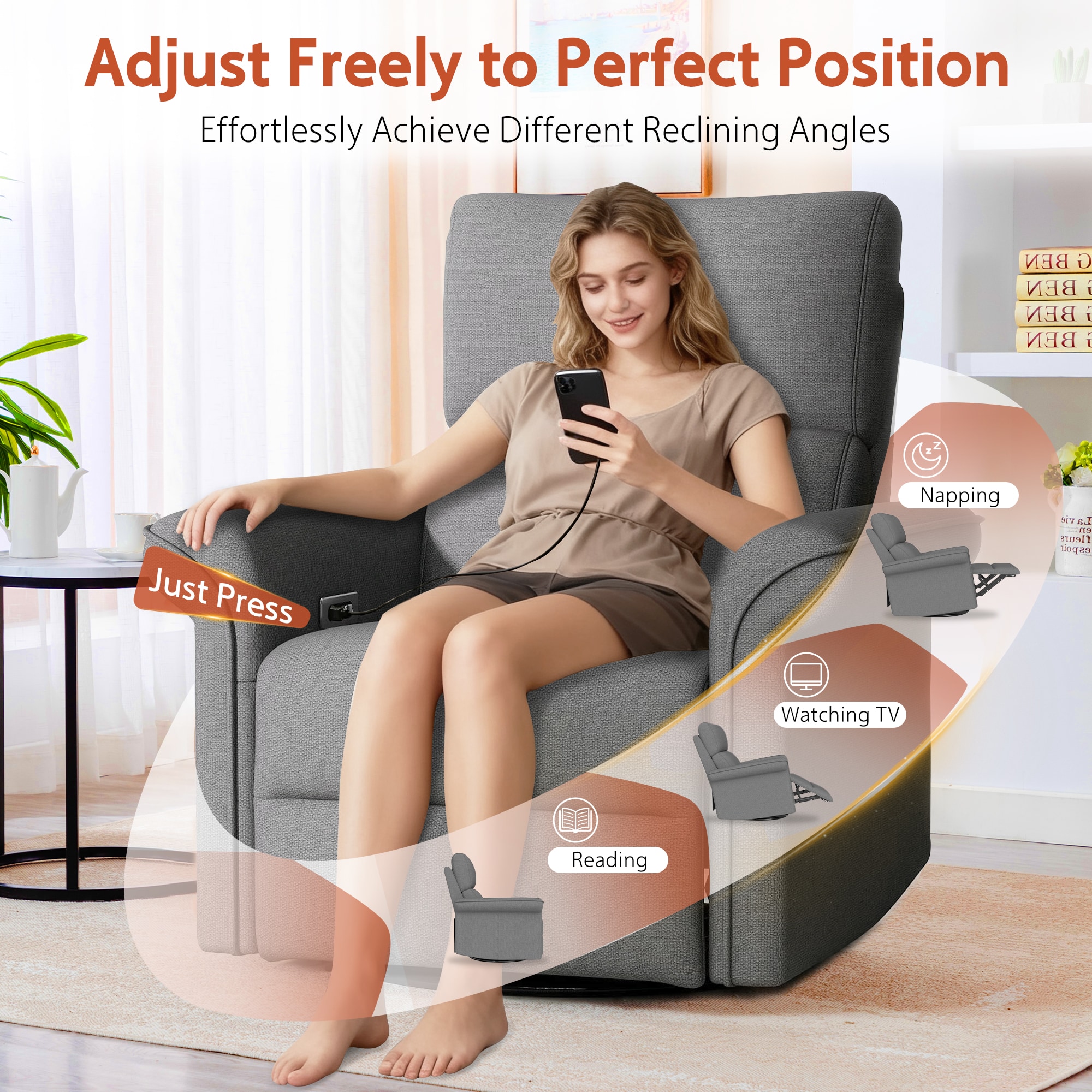 Homy Casa RE1028-05-GY recliners - View #5