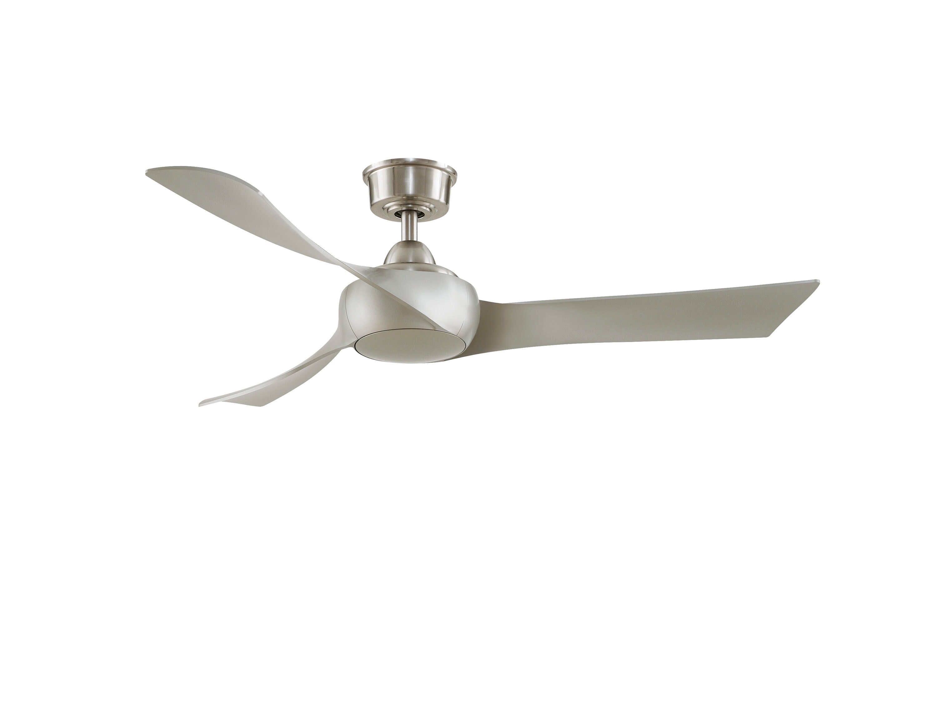 Fanimation Spitfire 64-in Galvanized with Whiskey Wood Blades Color-changing Integrated LED Indoor/Outdoor Flush Mount Smart Propeller Ceiling Fan with Light and Remote (3-Blade) FPD6721BGZ-64WK-LK-F Sansujyuku sansujyuku.com