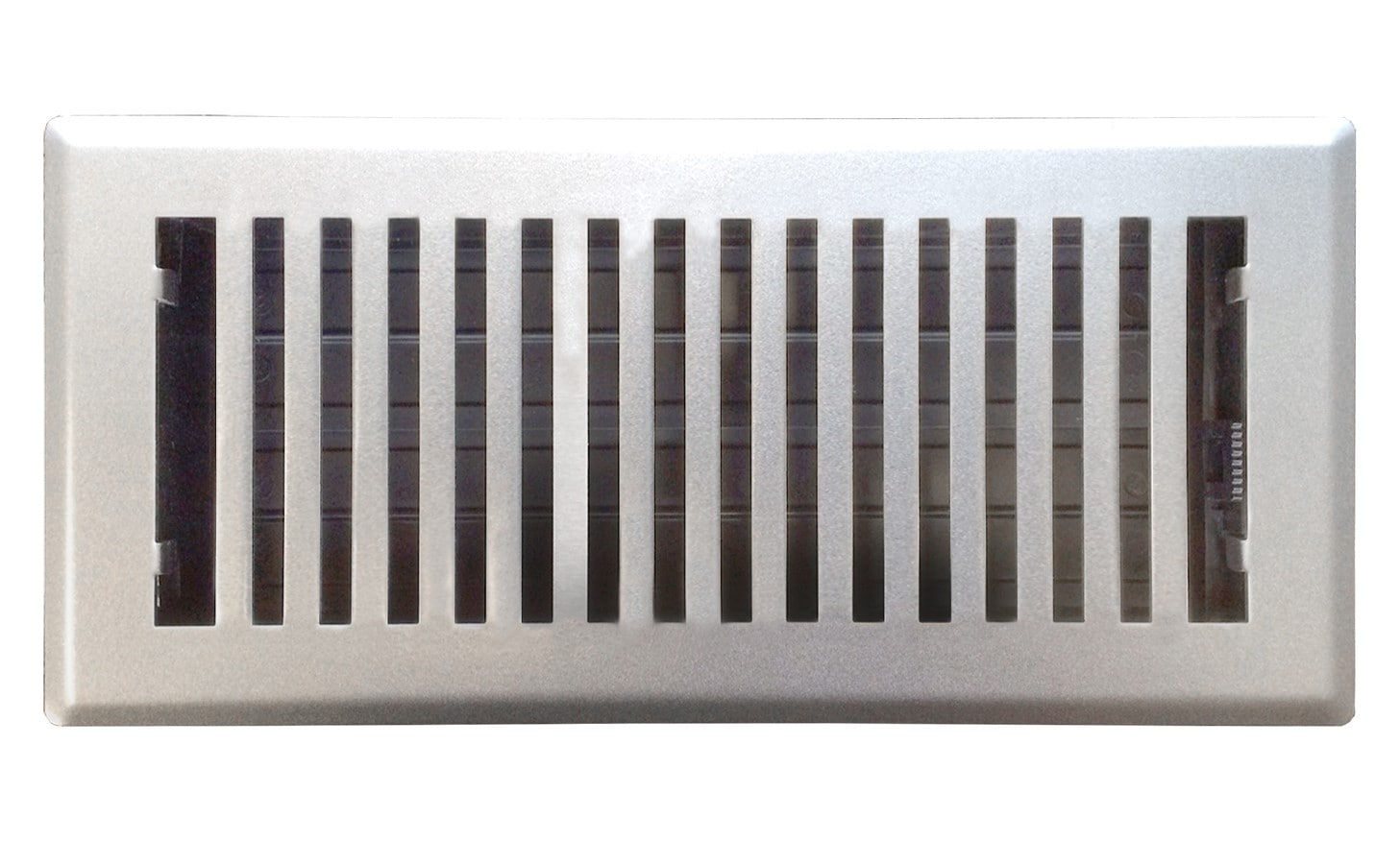 Accord AMFRSNBK410 4-in x 10-in Maximum airflow Steel Nickel Brooklyn Design Floor Register