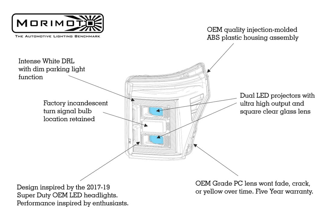 Morimoto Xb Hybrid LED Headlight Plug and Play Complete