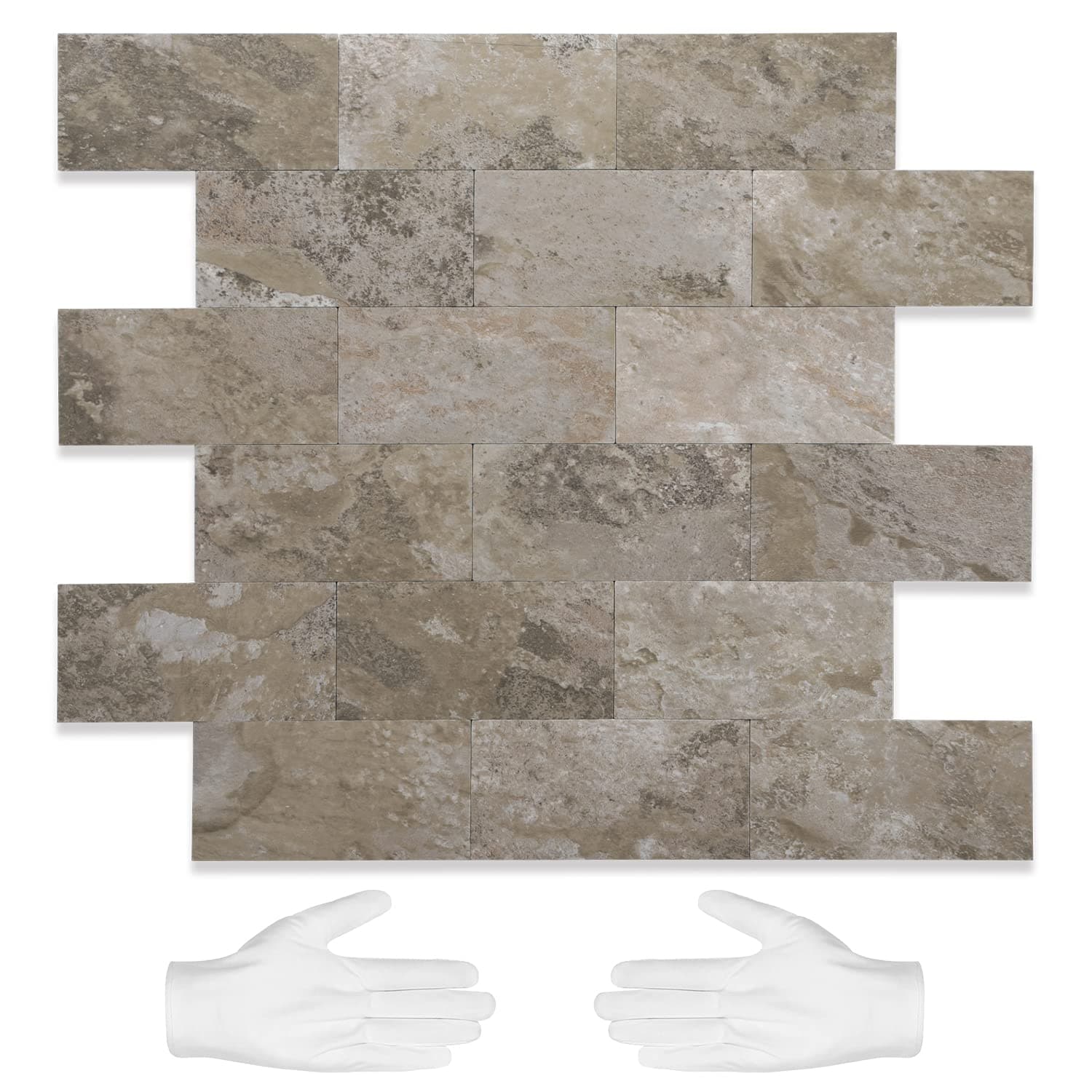 LILILIAN FMY  10-Sheet Subway Tile Peel and Stick Backsplash Panels for Kitchen and Bathroom Wall Decoration PVC Composite Laminate