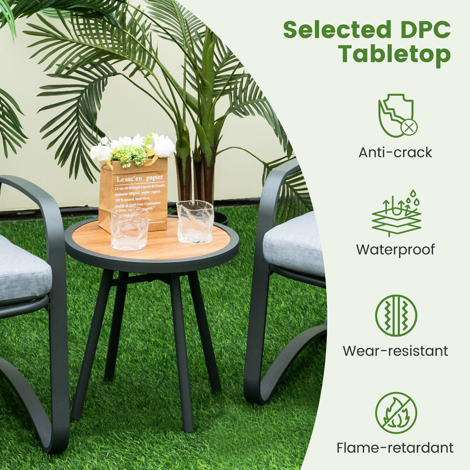 Forclover HBV-00WHI Patio-Conversation-Sets - View #4