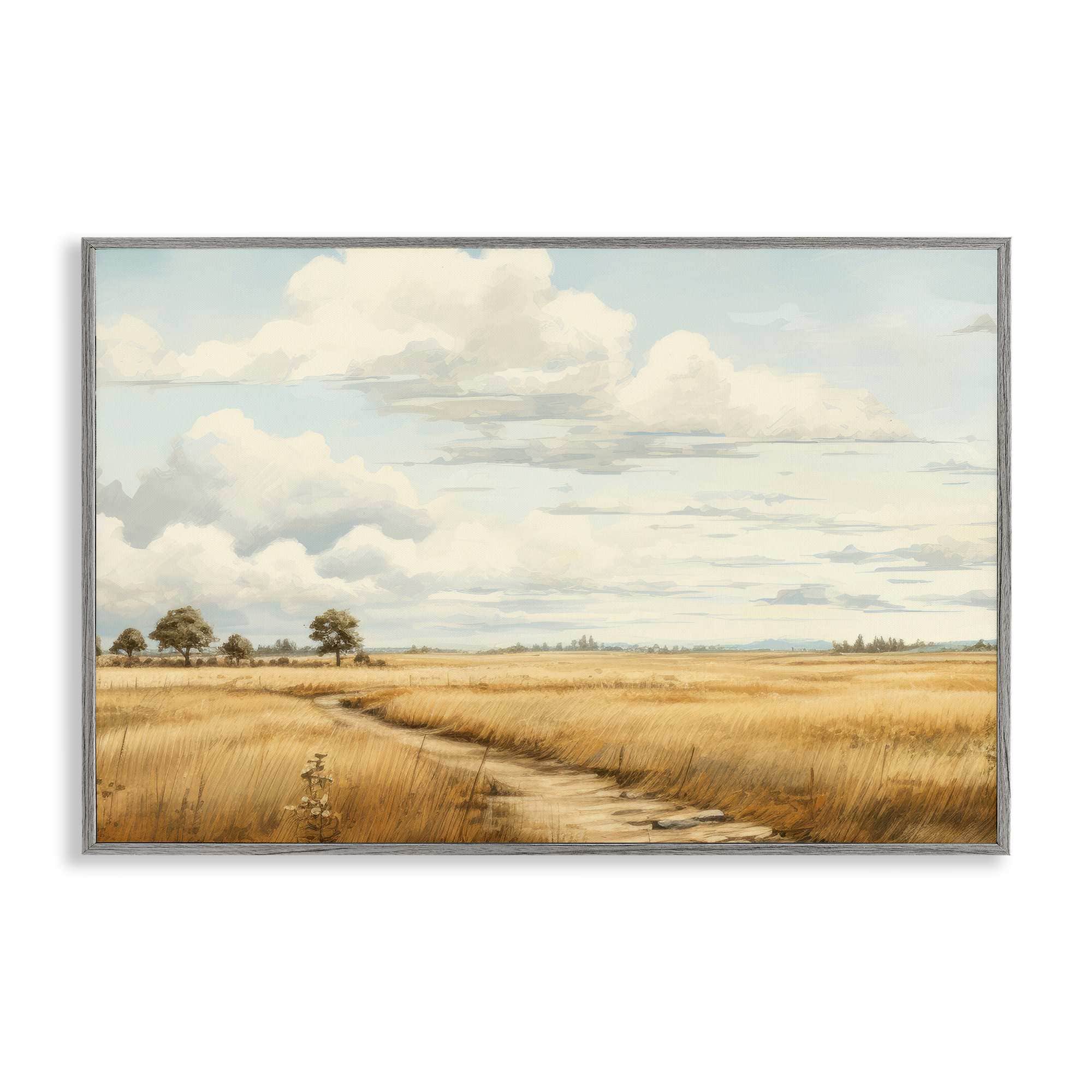 Stupell Industries BT-790-GFF-20X30 Path Through Vast Grassland Gray Framed Giclee Art By LSR Creative Studio 30 x 20