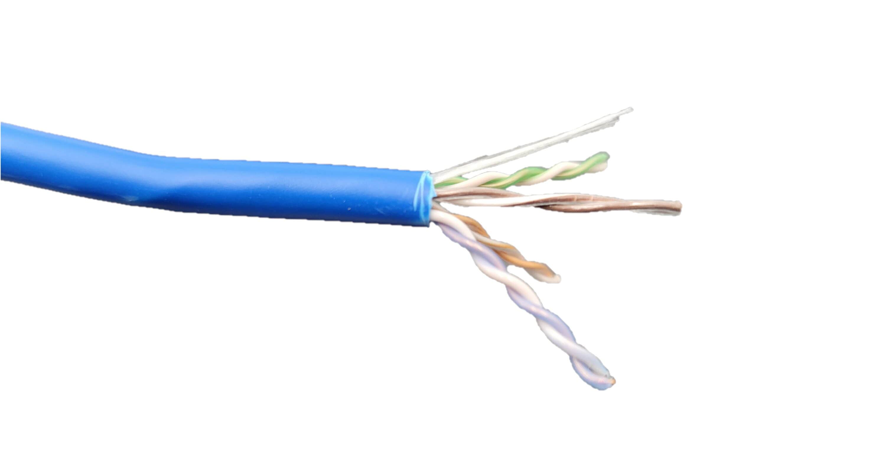 Micro Connectors 1000 Feet Cat6 Plenum Solid Ethernet Bulk (23AWG) Cable-Blue (TR4-560PBL)
