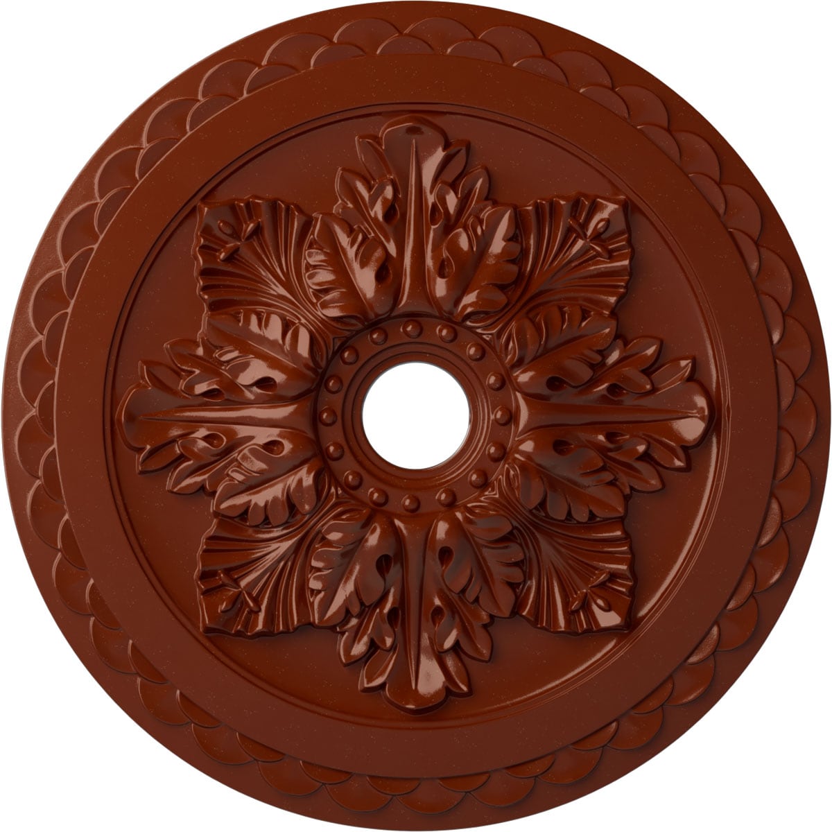 Ekena Millwork CM23BOFIF Bordeaux Deluxe 23.625-in W x 23.625-in L Painted Firebrick Polyurethane Whole Ceiling Medallion