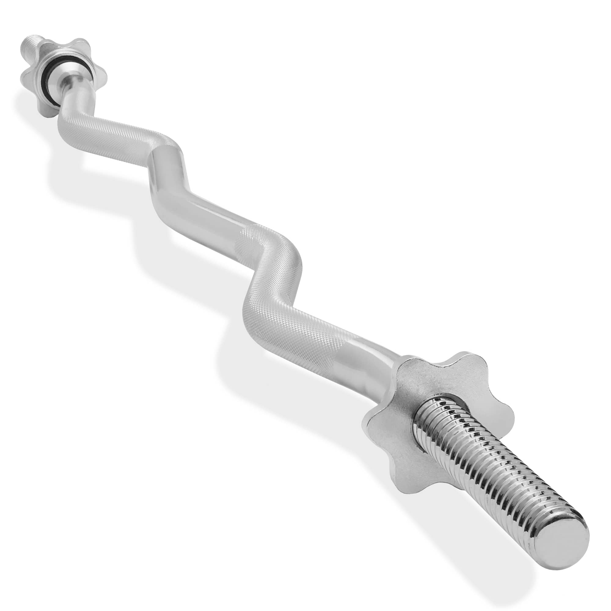 Philosophy Gym FIT-BAR-ZT47 1-in Weightlifting Barbell - Threaded EZ Curl Bar with Star Collars