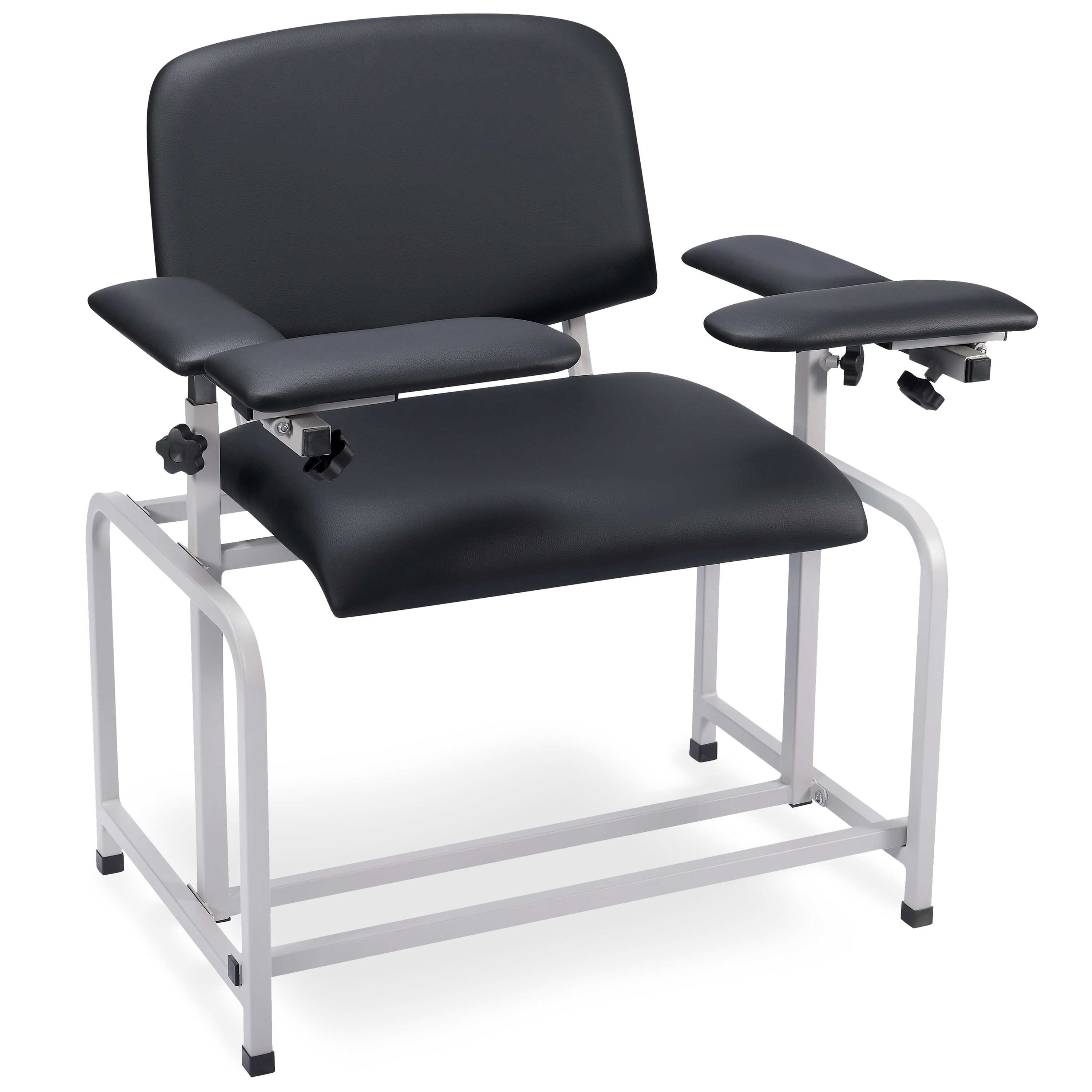 Viva Comfort - Black 500-lb Capacity Steel Bariatric Wide Padded Phlebotomy Blood Drawing Chair w...