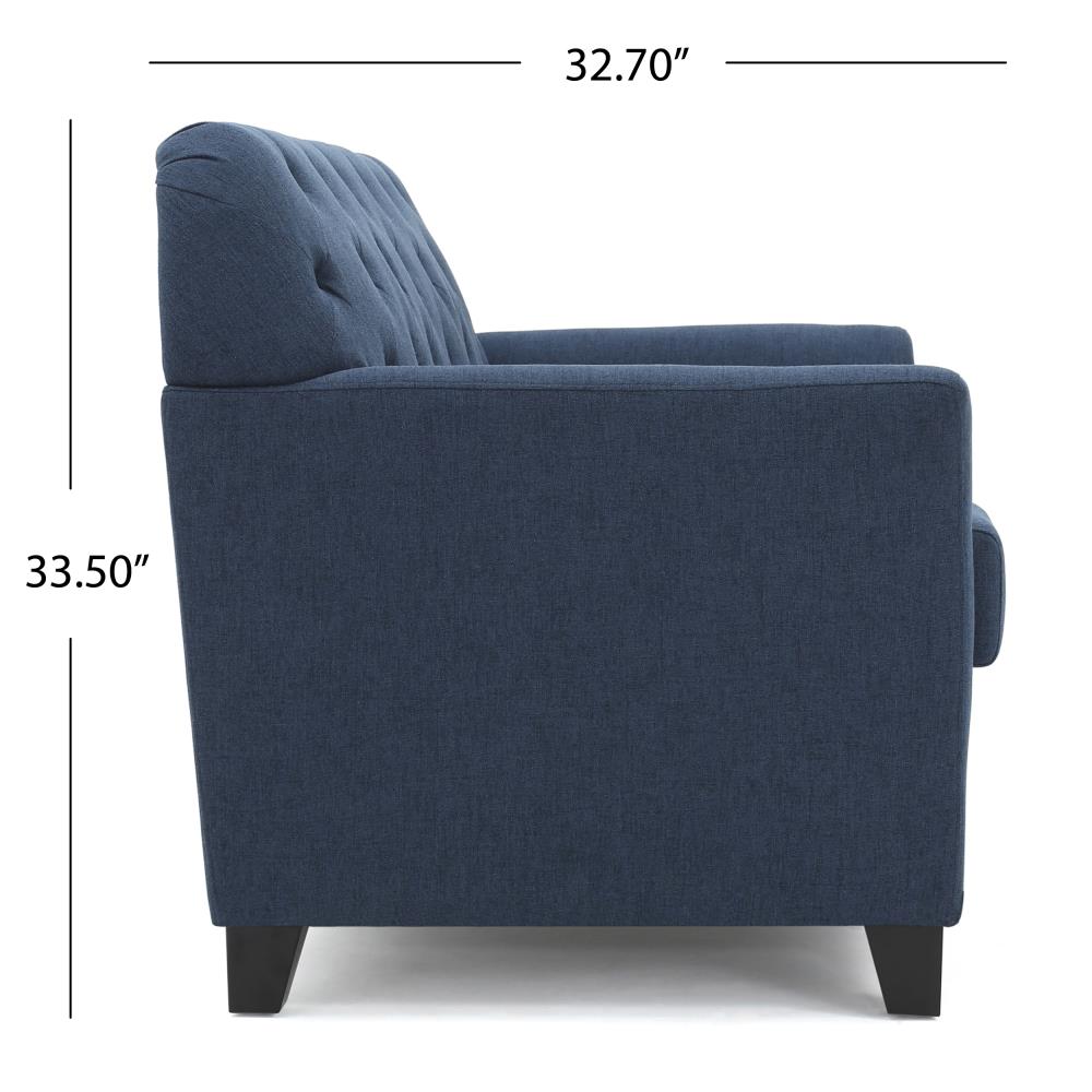 Best Selling Home Decor Jess 57-in Modern Blue Polyester/Blend 2-seater ...