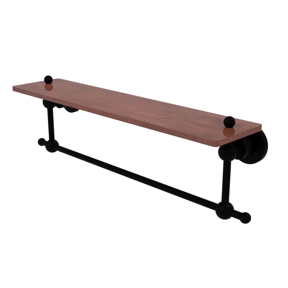 Allied Brass AP-1TB-22-IRW-BKM Astor Place Matte Black Wall mount Bathroom Shelf ( 22-in x 4-in x 5-in )
