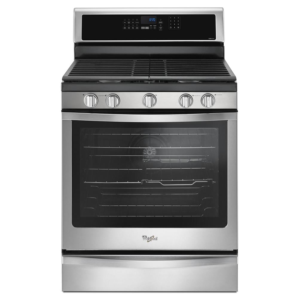 30-in 5 Burners 5.8-cu ft Self-cleaning Convection Oven Freestanding Gas Range (Fingerprint Resistant Stainless Steel) | - Whirlpool WFG770H0FZ