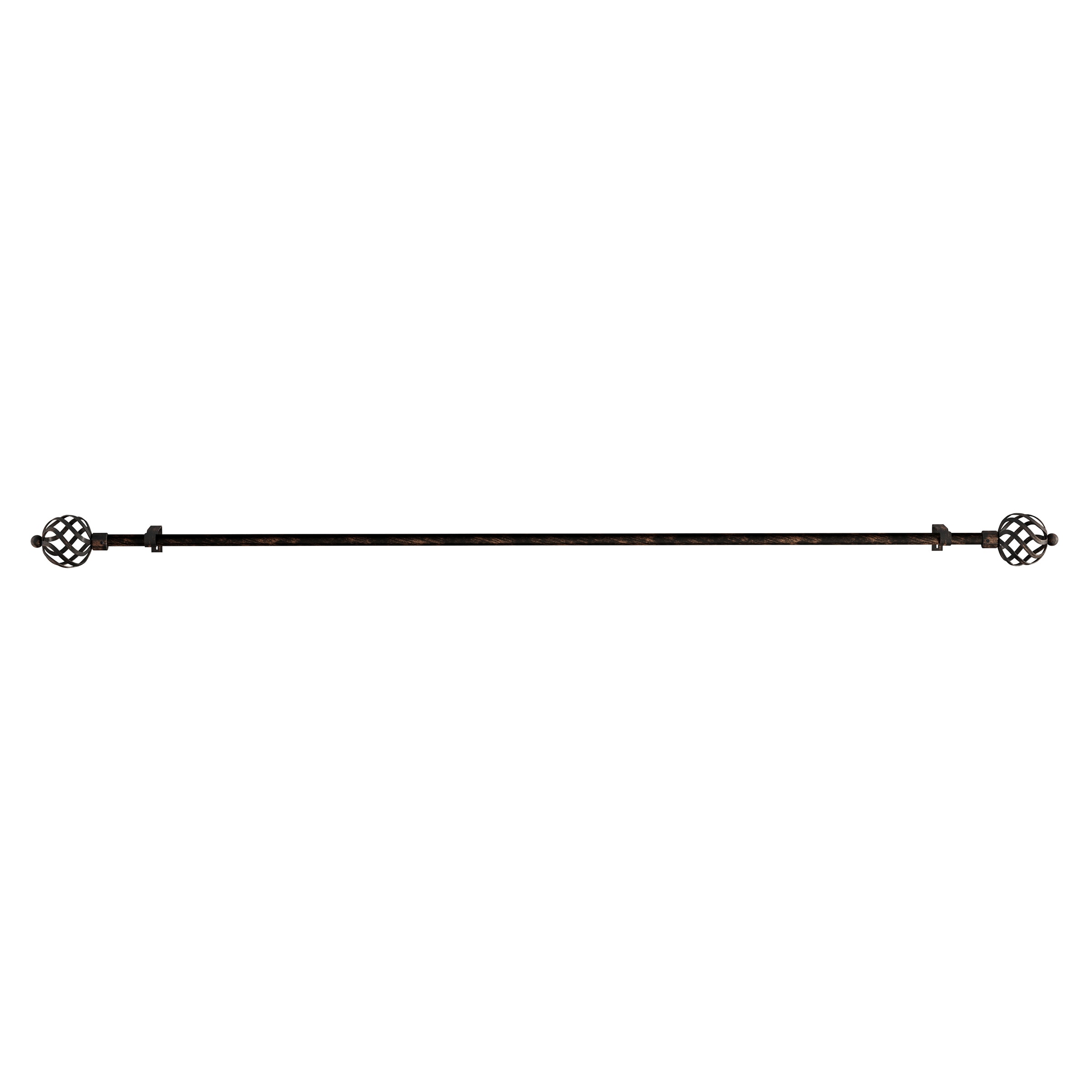 Antique Brass Curtain Rod with Twisted Sphere Finials