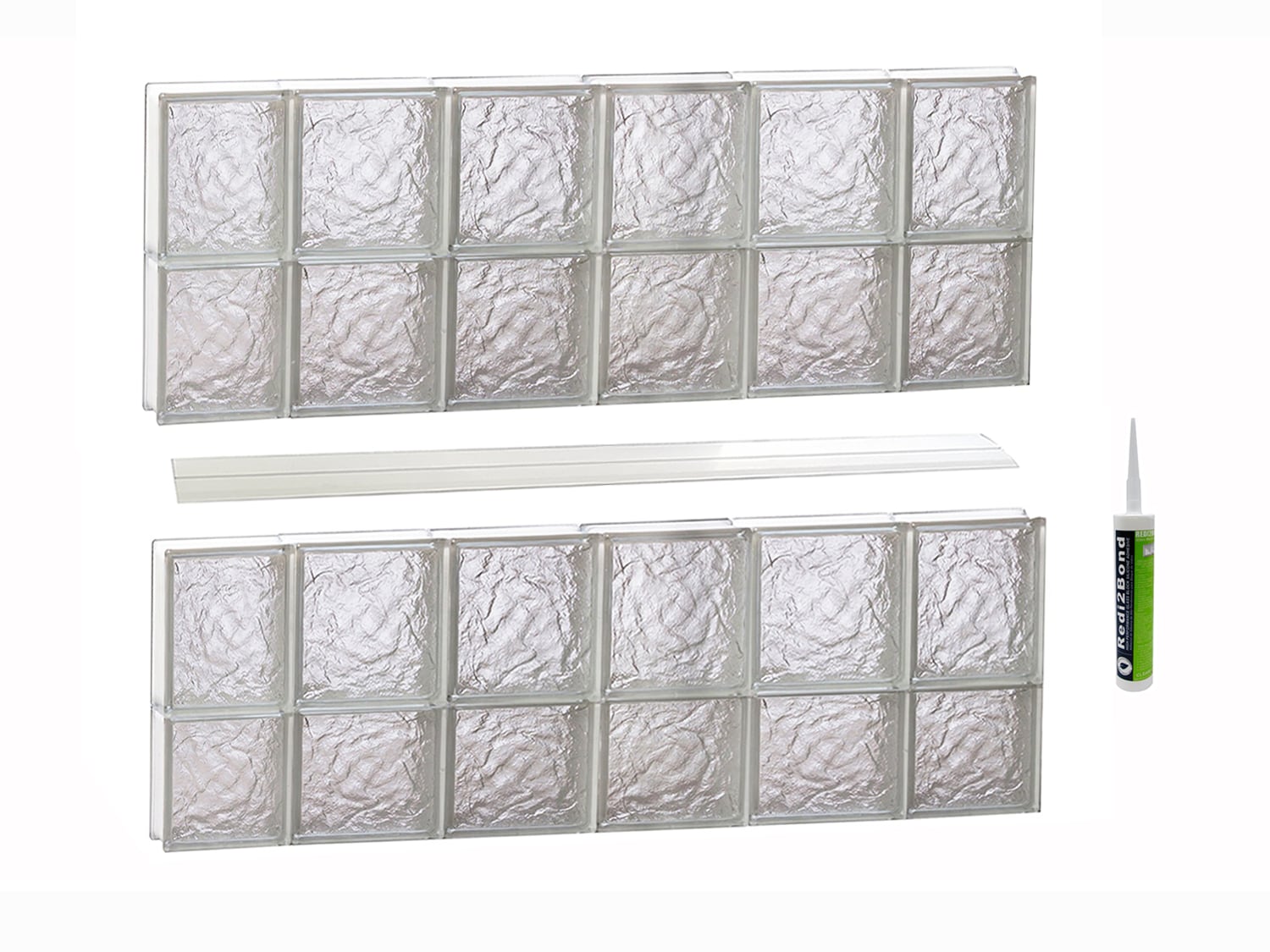 REDI2SET S4430IS Ice Glass 42-1/2-in x 29-in Frameless Replacement Glass Block Window