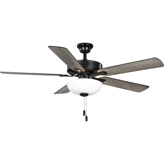 Progress Lighting Airpro E Star Fan 52 In Matte Black Led Indoor Ceiling With Light 5 Blade The Fans Department At Com - Progress Lighting Airpro Ceiling Fan Switch