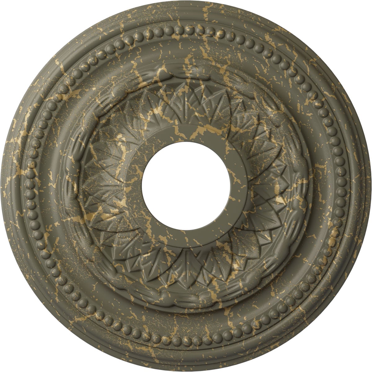 Ekena Millwork CM15GAWHC Galway 15.75-in W x 15.75-in L Painted Witch Hazel Crackle Polyurethane Whole Ceiling Medallion