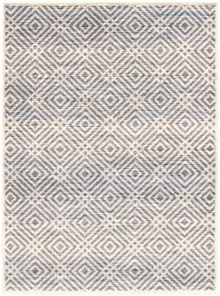 ECARPETGALLERY 315492 Ember 5 x 7 (ft) Loomed Polypropylene Cream Silver Rectangular Indoor Bohemian/Eclectic Area rug