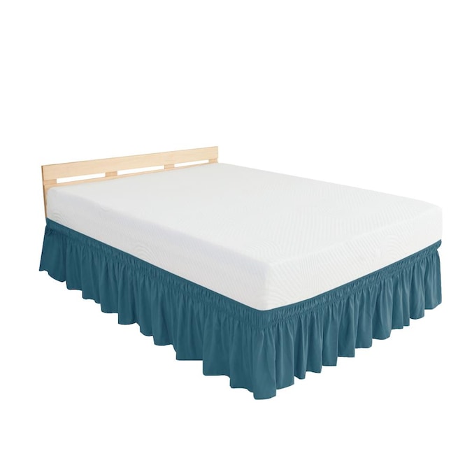Ruffled Bed Skirt Twin Pea Blue, Twin Wrap Around Bed Skirt