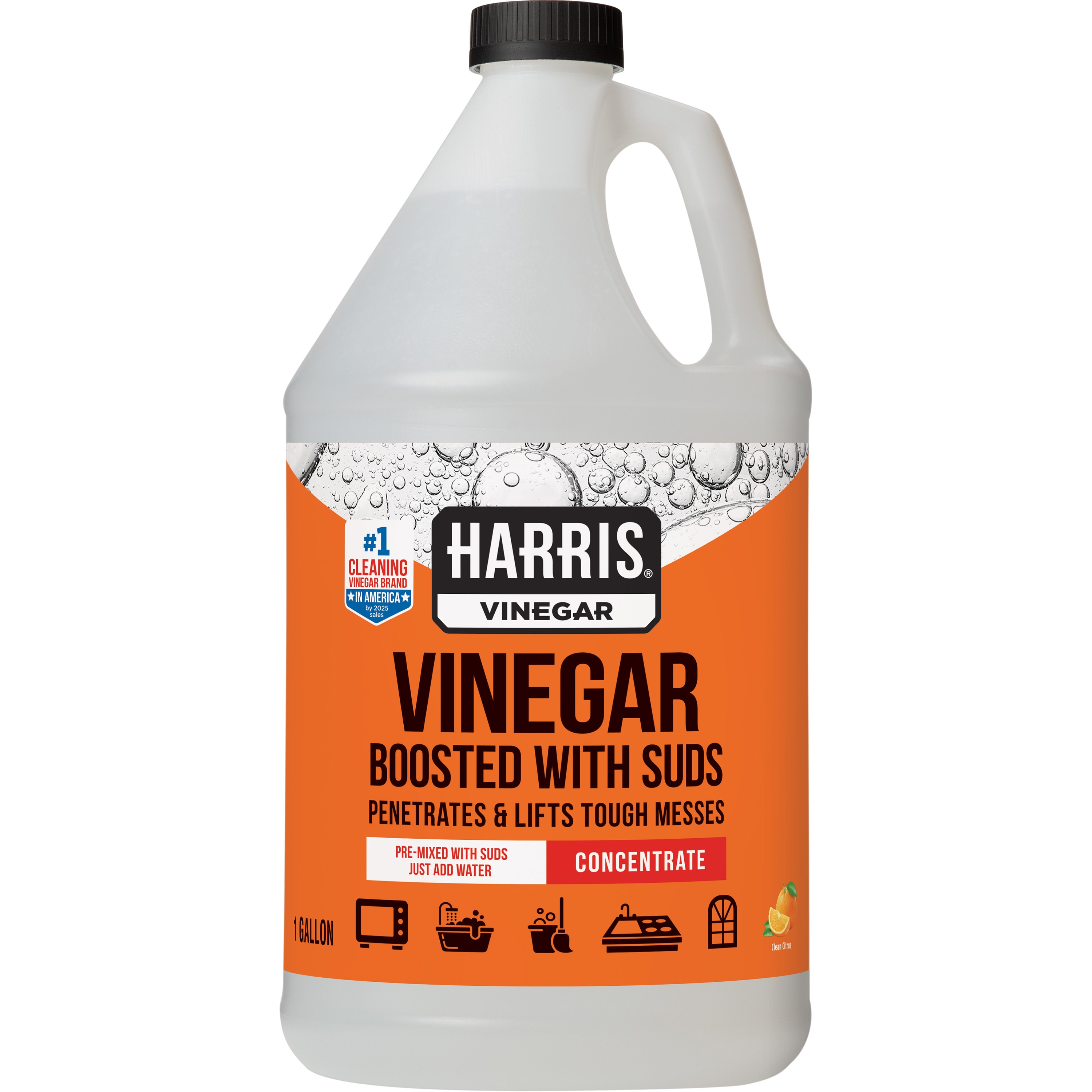 Harris Vinegar Concentrate Boosted with Suds 1 -Gallon Citrus Liquid All-Purpose Cleaner