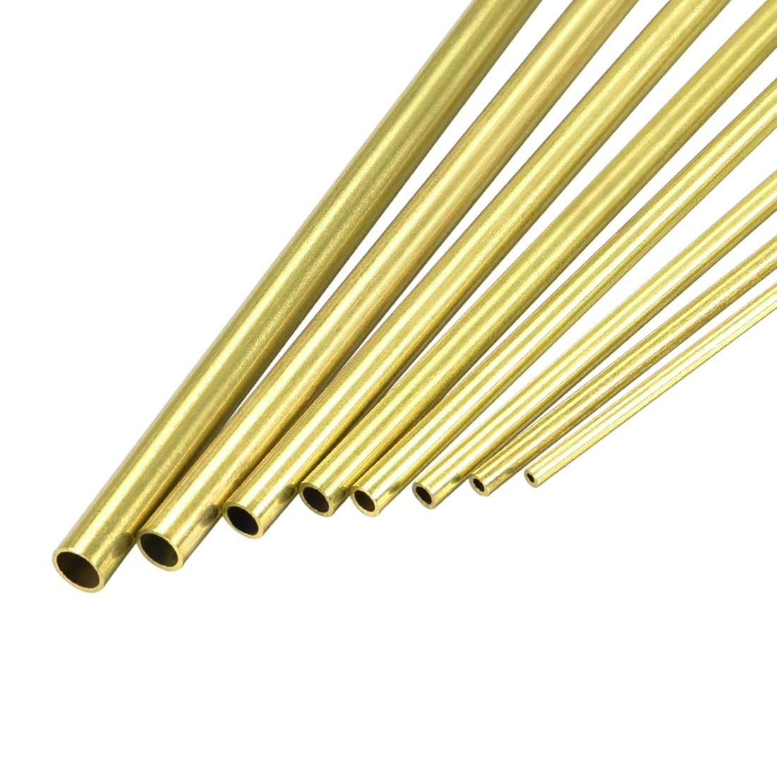 Unique Bargains Brass Tube 2mm 2.5mm 3mm 3.5mm 4mm 4.5mm 5mm 5.5mm OD x 0.5mm Wall Thickness 300mm Length Seamless Round Pipe Tubing 8pcs #S25120900UX4488
