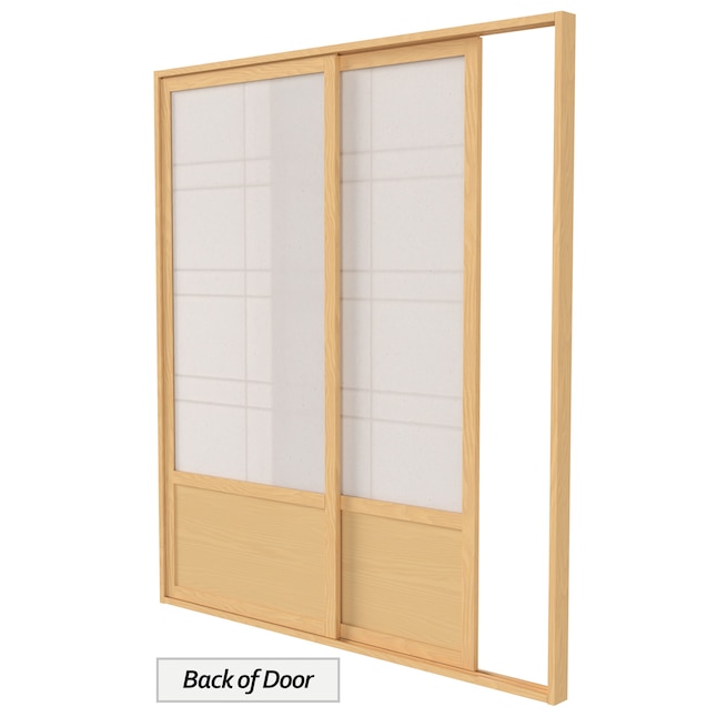 Red Lantern Oriental Furniture 72-in x 82-in Natural 2-Panel Square Stained Pine Wood Sliding Door (Hardware Included) Red Lantern Oriental Furniture 72-in x 82-in Natural 2-Panel Square Stained Pine Wood Sliding Door (Hardware Included)